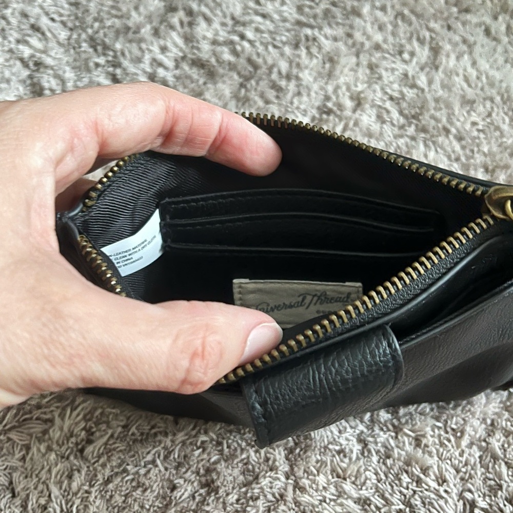 Universal Thread Black Pebbled Leather Clutch Wri… - image 3